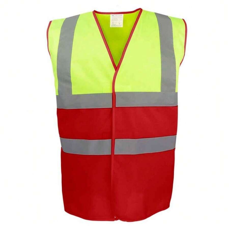Yoko Unisex Adult Two Tone Hi-Vis Vest - Yellow/Red - View 1