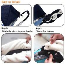 1pc Universal Winter Warm Stroller Hand Muff, Windproof & Waterproof, Newborn Baby Carriage Accessory - As Shown - View 3