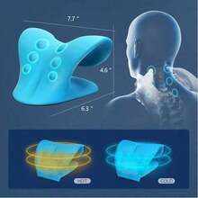 Neck Stretcher For Pain Relief, Neck And Shoulder Relaxer Cervical Traction Device Pillow For Muscle Relax And TMJ Pain Relief - Màu xanh lam - Xem 8