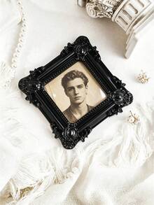 1pc Customized Black European Style 3D Floral Pattern Decorative Frame, Hand-Painted Resin Material DIY Wall Decor Hanging Ornament, Photo Frame, Enhances Home Atmosphere, Suitable For Home, Gathering, Party, Holiday As Wall Decoration And Photo Prop - Multicolor - View 12