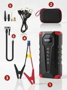7-In-1 Car Emergency Jump Starter, 5000A 150PSI Air Compressor, 12V Portable Car Battery Jump Starter, Emergency Tool Kit - DDQ-1013 - View 13