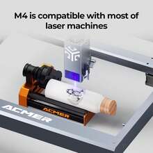 ACMER M2/M3/M4 雷射旋轉滾輪,4合1雷射雕刻機旋轉配件,直徑可調 4-138mm,閉環皮帶驅動,兼容 LightBurn 與 LaserGRBL,適用於杯子、戒指、球體、棒球棒及圓柱形物體雷射旋轉 Y 軸 - 查看 9