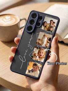 Personalized Custom Phone Case For Samsung Galaxy S26, S25 Plus And Ultra Series, Protective TPU Phone Case With Custom Name Printing, Fashionable Slim Shockproof Protective Edge Phone Case For Samsung Galaxy S26, S25 Plus And Ultra Series, Daily Gift For Family And Friends - Blue - View 1