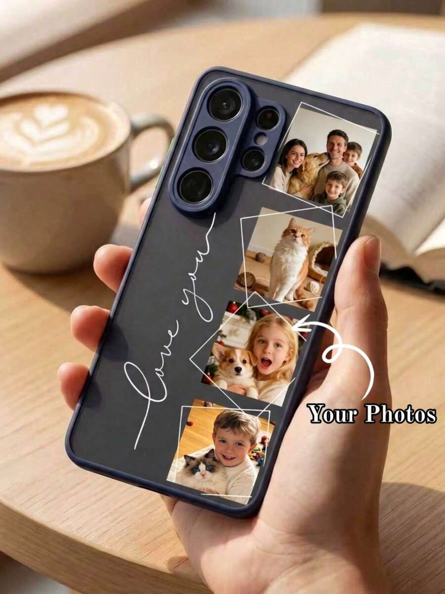 Personalized Custom Phone Case For Samsung Galaxy S26, S25 Plus And Ultra Series, Protective TPU Phone Case With Custom Name Printing, Fashionable Slim Shockproof Protective Edge Phone Case For Samsung Galaxy S26, S25 Plus And Ultra Series, Daily Gift For Family And Friends - Blue - View 1
