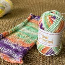 4 Sets 50g/Pc Equidistant Dyed Cotton Yarn, 100% Pure Cotton Yarn For Handmade Crochet, Rich And Vibrant Colors, Suitable For Spring/Summer Crochet, DIY Craft Material, Suitable For Beginners, Total 200g - 4-pack 3616 - View 5