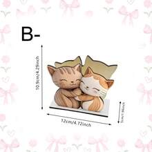 Cute Hugging Couple Cats Wooden Napkin Holder, Vertical Decorative Paper Towel Storage Box, Cartoon Kitten Tissue Holder, Suitable For Kitchen, Dining Table, Desktop Home Decor - View 7
