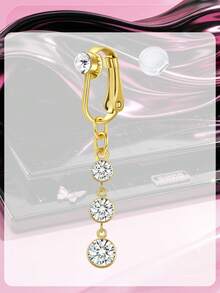 Y2K Butterfly Heart Fake Belly Ring For Women,Faux Belly Piercing Jewelry Fake Belly Button Piercing Clip On Belly Button Rings Non Piercing Jewelry - Fake Belly Ring - View 12
