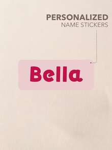 Customized Name Stickers, 4 Sizes 60-400pcs Colorful Letter Name Labels, Rounded Rectangle Name Stickers, Bold Rainbow Text, Waterproof Label Stickers, Suitable For Water Bottles, Lunch Boxes, Notebooks, Bags, Storage Boxes, Clothing Labels, Organizing Labels - StyleB - View 1