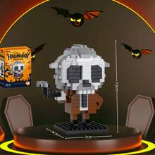 Creative Micro-Particle Mini Halloween Theme Toy Building Blocks Series, ABS Material, Children's Building Block Toy Set, Soft Building Mat. Gift For Kids/Guests. Includes 6pcs Value Pack. DIY Educational Puzzle Assembly Handmade Toy, Halloween Gift. - Multicolor - View 15