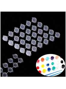 240 Empty Paint Buckets, 40 Acrylic Mini Paint Buckets With Lids, 6 Connected Empty Paint Boxes 3ml/0.1oz, Suitable For Students, Fine Painting Color Box - Multiple Styles - View 4