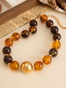 Fashionable Resin Rendered Bead Necklace - Unique And Versatile Accessory - Beaded Necklace - View 8