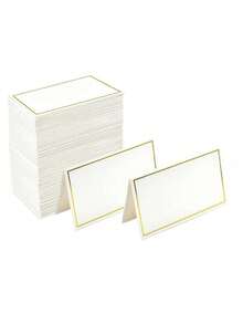 1PC/5PCS Gold Foil Printed Seat Table Numbers For Wedding/Birthday/Graduation Season,Summer Party Pink Flowers Green Leaves Greeting Message Cards - White 3 - View 1