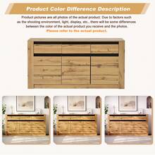 Sideboard With Wave Design 135x35x70cm Natural Wood - Natural - View 9