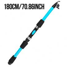 KecchKrezing New Glowing Blue Telescopic Fishing Rod With EVA Handle, Suitable For Bass And Carp Fishing In Lakes And Streams, Travel And Camping Gear - Blue - View 8