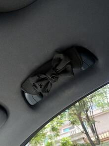可愛波點蝴蝶結汽車車頂把手套，創意汽車內飾門把手套，把手保護套，汽車把手套，汽車內飾配件 - 蝴蝶結 - 查看 4