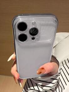 VRNOEI 白色極簡設計磨砂透明手機殼，相容 iPhone 17 Pro Max 14 13 15 16 Pro Max，防震防摔透明軟殼，相容 iPhone 系列手機殼，中性手機殼配件 - 透白 - 查看 4