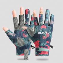 Breathable Sunproof Half Finger Fishing Gloves Anti-Scratch Skid Resistant Hand Gloves Outdoor Cycling Driving Fishing Accessories - Green Camouflage - View 6