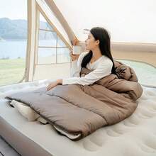 Naturehike U150S Adult Envelope Sleeping Bag With Hood, Extra Wide Portable Camping - Brown - View 8