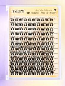 Salon Effect MKHLINA Segmented DIY Lash Extensions Single Cluster Eyelash Extensions 8-18mm Multi-Length Soft Fluffy Natural Look Reusable Home Eyelash Clusters (F23) - C/D 混合 - 查看 8