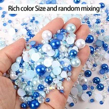 2560顆混色珍珠樹脂水鑽平底珍珠 3-10mm 隨機組合 DIY 手作珠寶手工藝 手機殼 化妝鏡 杯子 鞋子裝飾配件 - 彩色 - 查看 7