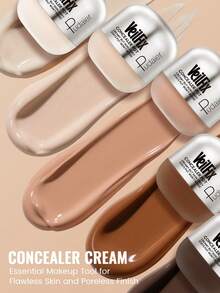 Pudaier High Coverage Concealer With Precision Makeup Brush - Full Coverage Foundation Cream, Suitable For Dark Circles, Acne Scars And Blemishes - Creamy Texture, Smooth Application - Includes Precision Makeup Brush - Perfect Makeup Gift For Women - #04 - View 3