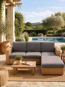 1pc Solid Color Milk Silk Sofa Cushion Cover, High Elasticity Dust-Proof Stain-Resistant Removable Washable All-Season Sofa Slipcover, Suitable For Outdoor Rattan Modular Sofa, Single Piece Sold Not Set Sofa Cushion Protector - Dark Grey - View 5