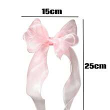 4pcs/8pcs Pink Pre-Tied Organza Bows, Ribbon Mesh Bow Decorations For Birthday Party, Christmas Gift Wrapping, Champagne Bottle, Cake, Candy Bag, Craft Party Decor - 8Pcs - View 2
