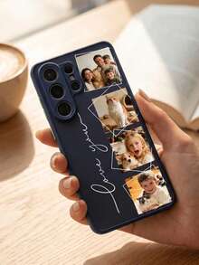 Personalized Custom Phone Case For Samsung Galaxy S26, S25 Plus And Ultra Series, Protective TPU Phone Case With Custom Name Printing, Fashionable Slim Shockproof Protective Edge Phone Case For Samsung Galaxy S26, S25 Plus And Ultra Series, Daily Gift For Family And Friends - Blue - View 3