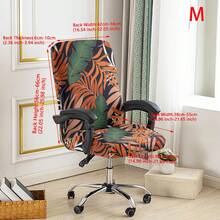 1pc Printed Office Chair Cover, Minimalist Style Chair Cover, Suitable For Office, Study, Living Room, Printed Office Zipper Chair Cover - Multicolor - View 21