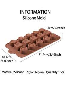1 pieza Molde de silicona clásico para chocolate, molde para hornear y dulces, molde decorativo para pasteles - Café integral - Ver 6