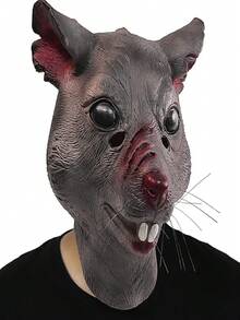 Rat Mask Latex Scar Rat Mask Animal Halloween Cosplay Party Costume Prop - Multicolor - View 6