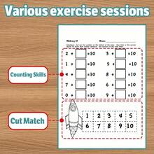 Children's Space-Themed Math Activity Book – One Mini Task Per Page To Help Kids Build Focus While Practicing Counting And Number Sense, Quantity Matching And Comparison, Make-10 Addition, Subtraction Within 5, Tens And Ones Place Value Blocks, - Math Practice - View 4