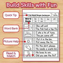 Children's Phoneme Word Family Activity Notebook - Read And Select Simple Sentences With Picture Word Bank, CVC Pattern Practice (-Ed, -En, -Et, -Ob, -In, -Ip, -It, -Od), One Mini-Task Per Page, Develop Early Reading, Pronunciation Recognition And Writing Confidence - CVC Word Family - View 4