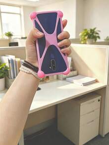 1 pezzo Custodia per telefono in silicone universale e flessibile con molla, guscio protettivo multifunzionale con protezione antiurto e anti-caduta, adatto per uso quotidiano e attività di camminata, perfetto come regalo per il Giorno del Lavoro, la Festa dell'Insegnante, la Pasqua e il Ritorno a Scuola per gli amici - Multicolore - Visualizzare 2
