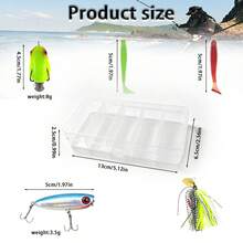 Complete Bass Fishing Lure Kit With TPE Paddle Tail Soft Baits, Jig Skirt, Topwater Frog, Hard Minnow Bait Portable Storage Box Freshwater Saltwater Predator Fish Angling Tackle Set - Multicolor - View 11