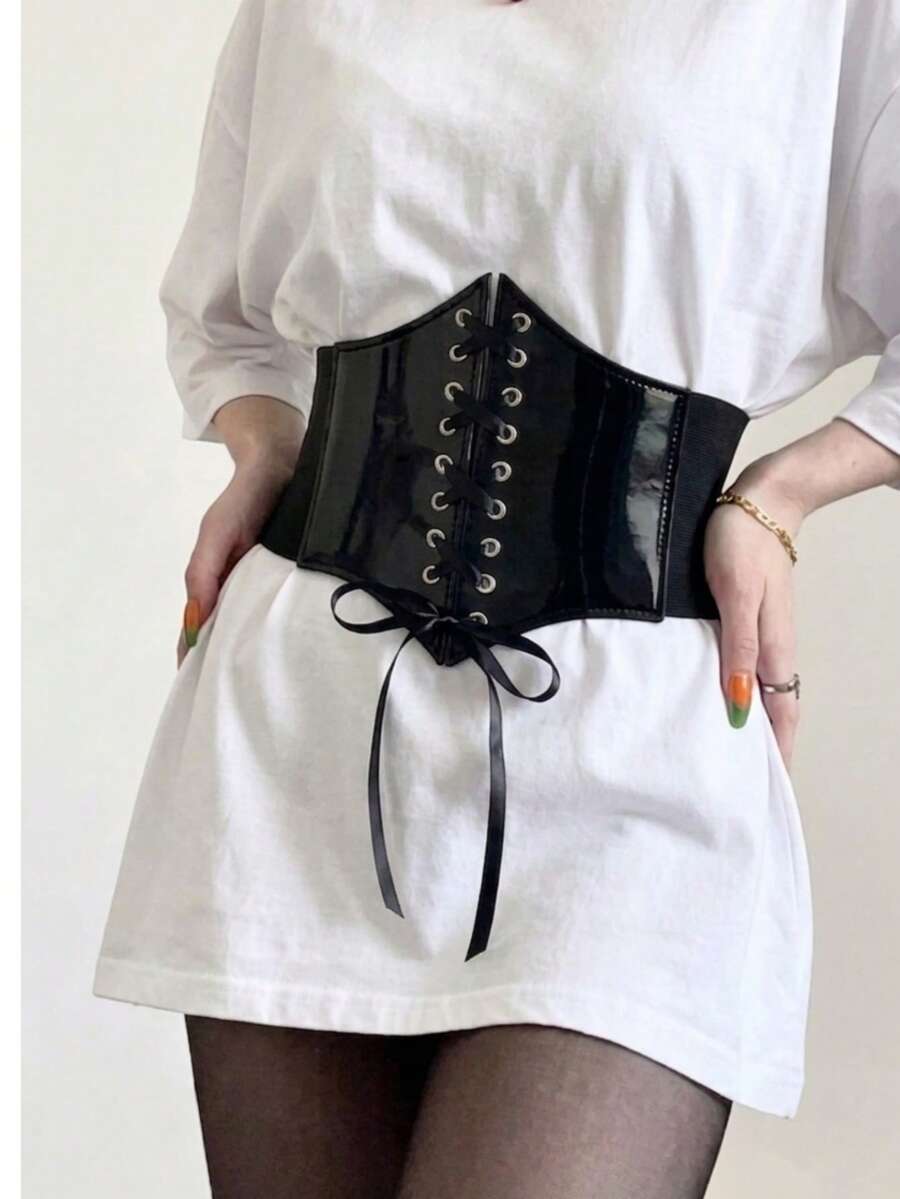 CINTURILLA ELÁSTICA AJUSTABLE CHAROL - Negro - Ver 1