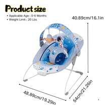 Portable Baby Bouncer For Infant,Modern Baby Bouncer Seat,Infant Bouncers With Music For Babies 0-6 Months Up To 20 Lbs - Space Astronaut - View 2