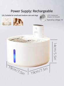 2.6L/88oz Automatic Cat Water Fountain (Replacement Filters Sold Separately), With Water Level Window And Motion Sensor, Suitable For Cats And Dogs, Ultra-Quiet Battery Powered Pet Water Dispenser - 2.6L - View 11