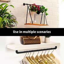 1PC Wall Mounted Industrial Pipe Clothes Rack – Bathroom Towel Bar & Handrail Holder, DIY Hardware Accessory For Clothes & Towel Storage - 60 cm - View 4