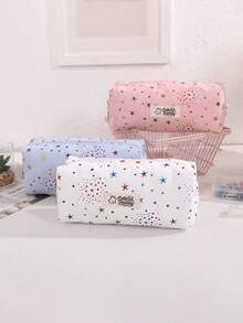 Gradient Star And Polka Dot Pattern Creative Pencil Case, Stylish And Portable Stationery Pouch,Office Desk Organizer For Items, Must-Have Pencil Case For Back-To-School Season - Single Piece - View 10