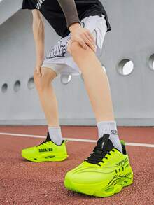 Men's Running Shoes, New Ultra-Light Carbon Plate Running Shoes For Men, Suitable For Marathon, Daily Jogging, Cushioning Soft Sole Racing Super Shoes - Fluorescent Green - View 9