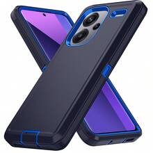 Funda de teléfono resistente de 3 en 1 de grado militar, funda protectora de Body completo resistente a golpes, antideslizante y a prueba de agua, resistente a arañazos, universal, accesorio de teléfono práctico como regalo para el Festival de Primavera y uso diario - Azul profundo - Ver 96