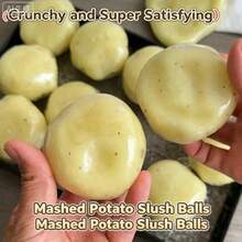 1pc Realistic Soft Potato Mash Ice Cream Ball Handmade DIY Stress Relief Squeeze Toy With Sand Sound - 彩色 - 查看 3