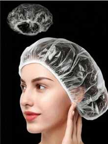 50pcs/100pcs Unisex Waterproof Shower Cap Hair Cover For Bathing, Home Use, Hair Dyeing, Beauty, Hotel Thickened - Multicolor - View 6