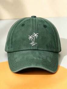 BONNY BOOM 1pc Y2K Style Embroidered Palm Tree Washed Baseball Cap, Suitable For Outdoor Sports, Sun Protection, Commuting, Beach, Vacation, Vintage Dad Hat, Suitable For Outdoor Activities, Daily Wear, Parties And Holidays, Perfect Father's Day Gift For Family And Friends - Baseball Cap - View 10