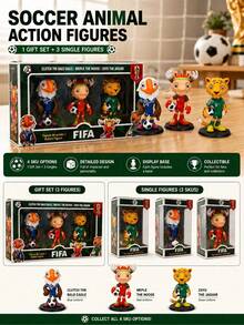 FIFA 2026 World Cup Mascot Figure, Clutch The Bald Eagle, Meple The , Zayu The Jaguar Anime Action Figure, Soccer Football Merchandise Gift For Friends Birthday, PC Case Ornament, Home Decor, Aesthetic - Multicolor - View 6