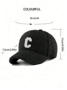 Baseball Cap Letter C Patch Embroidery Adjustable Warm Winter Dad Hat Casual Street Style Windproof Warm Headwear Unisex Daily Fashion Accessory - A - View 2