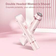 Women's Dual-Head Electric Shaver, Waterproof Dry/Wet Body Hair Trimmer With Guide Comb, Painless Grooming For Underarms, Legs And Bikini Line, Portable Rose Gold Sensitive Skin Razor, Travel Essential Beauty Item - Multicolor - View 4