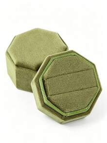 1pc Velvet Ring Box, Hexagonal 3-Slot Ring Box, Suitable For Wedding Ceremony, Can Hold Multiple Rings, White Engagement Wedding Commemorative Box, Wedding Ring Storage Box, Engagement Ring Organizer Box - Multicolor - View 28