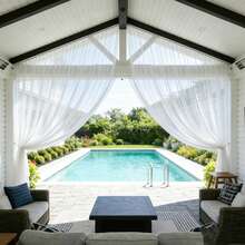 4pcs/2pcs/1pc Adjustable Outdoor Curtains, Breathable Mesh Gauze, Rod Pocket Design, Multi-Color Options Suitable For Gardens, Courtyards, Balconies, Garden Protection, Outdoor Camping, Porch And Pavilion Decorations, Insect/Mosquito Nets, Wedding - Pole-through Type - View 5